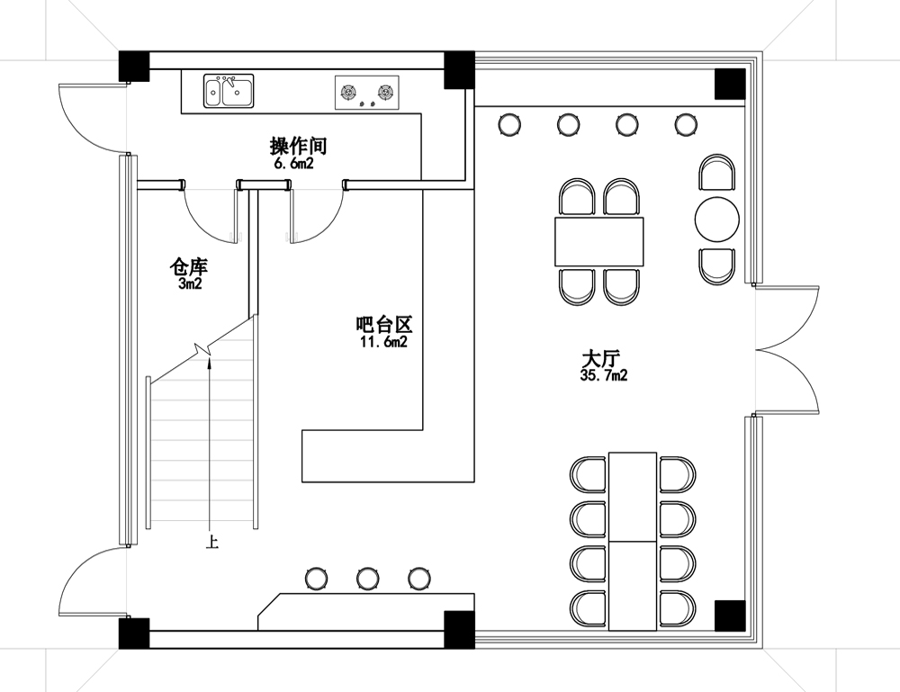 巢湖厵村民宿特色餐廳裝修設(shè)計(jì)(圖1)